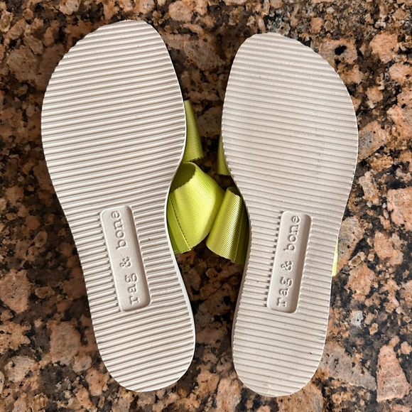 Rag & Bone Sandals Slide Cameron Mila  Flat ACID GREEN Lightweight US 8/ EU 38 - Picture 8 of 8